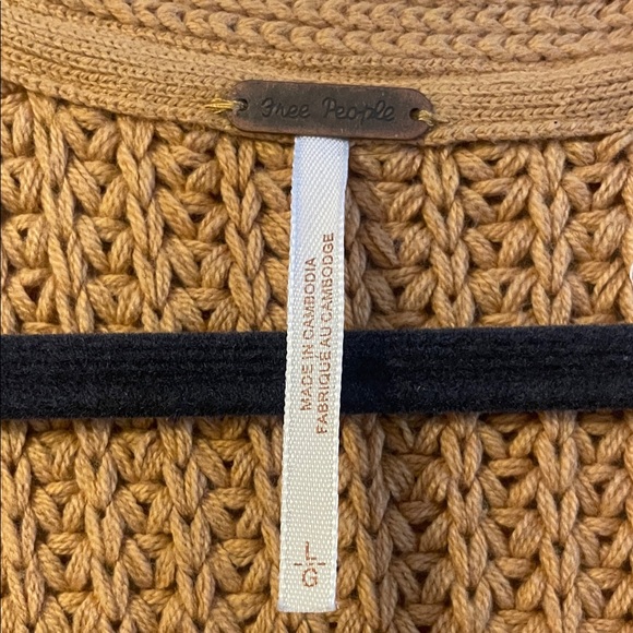 Free People Warm Brown Open-Front Sweater - Picture 2 of 2